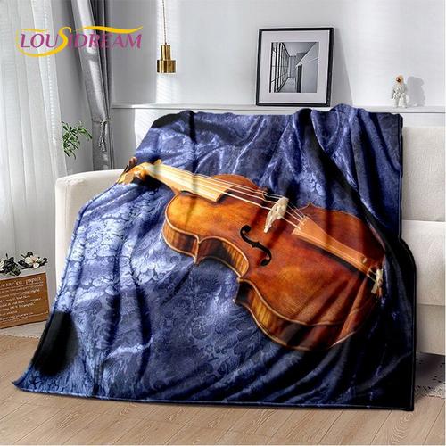 Tapis de sol Couverture en peluche douce pour violon classique musique  glouton jeté salon chambre à coucher lit canapé pique-nique