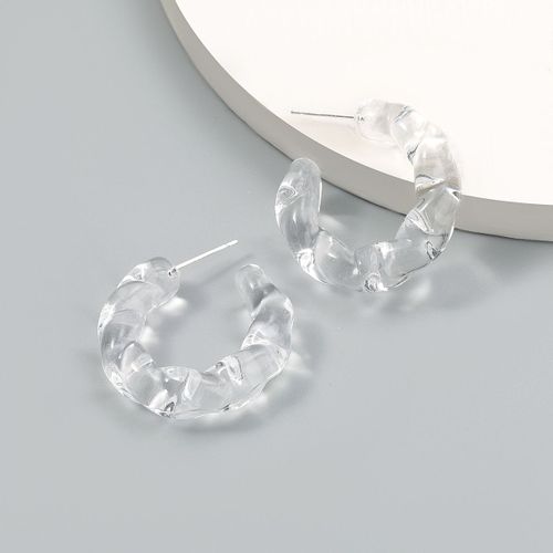 Boucles D'oreilles En Résine Et Métal Transparent En Forme De C Pour Femmes, Accessoires De Fête