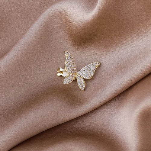 Boucles D'oreilles Papillon En Métal Pour Femmes, Accessoires Bijoux Créatifs Pop Party, Sans Piercing, Clip En Os, Printemps, 2021
