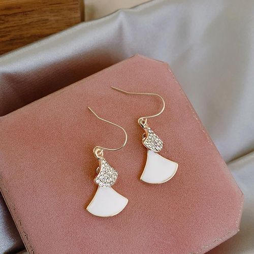 Boucles D'oreilles Géométriques Classiques Coréennes Pour Femmes, Bijoux Avec Pendentif En Cristal, Couleur Noir Et Blanc, À La Mode, Nouvelle Collection 2020