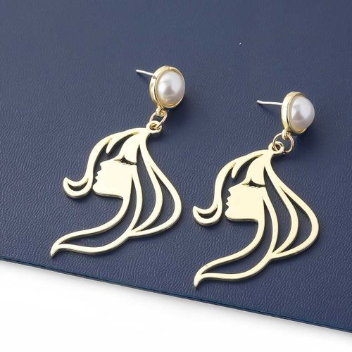 Boucles D'oreilles En Métal Pour Filles, Boucles D'oreilles En Imitation De Perles, Accessoires De Fête Élégants Et Populaires