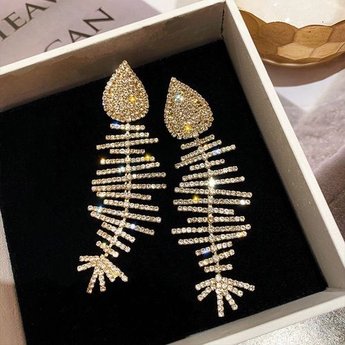 Boucles D'oreilles En Forme D'os De Poisson Pour Femmes, Bijoux Hypoallergéniques De Haute Qualité, Exquis D'europe Et D'amérique