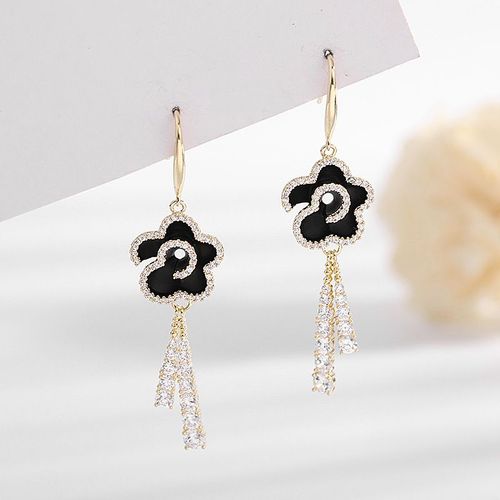 Pendentif Fleur Noire, Boucles D'oreilles À Pampilles Pour Femmes, Tendance, Pour Adolescentes, Bijoux Vintage, Accessoire De Fête Exquis, 2021