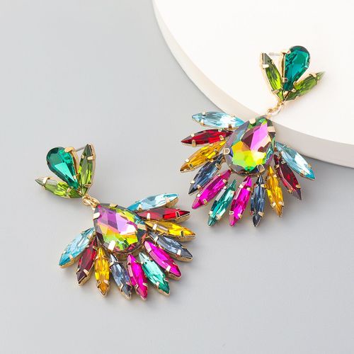 Boucles D'oreilles En Métal, Strass, Fleur, Accessoires De Fête, Pour Femmes