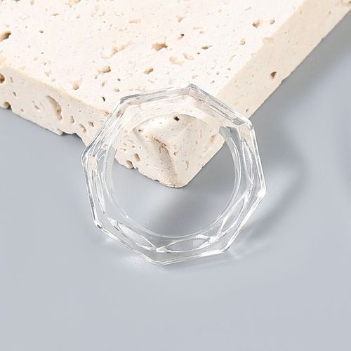 Bague En Résine Transparente Polygone Couleur Bonbon, Anneau De Couple Élégant Populaire, Bijoux De Fête De Mariage