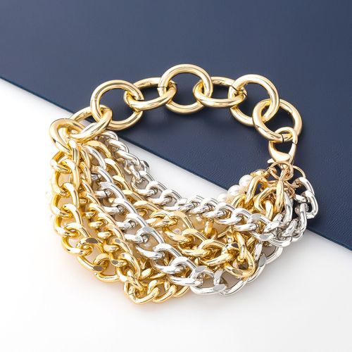 Bracelet Hip-Hop En Métal Pour Fille, Imitation De Perles, Accessoire De Fête, Créatif Et Populaire