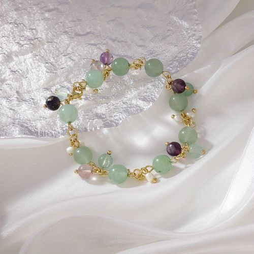 2021 Nouveauté À La Mode Acrylique Été Simulé Perle Douce Fille Vert Clair Perle Femmes Bracelet Bijoux De Luxe