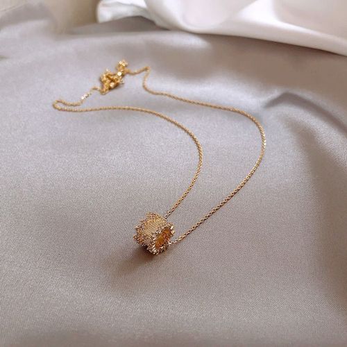 Collier Pendentif Rond En Petits Strass Pour Femmes, Accessoires D'été Simples, Mode Coréenne, Cadeau Kolye, Nouveauté 2020