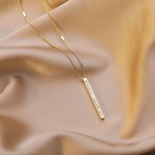 Colliers Et Pendentifs En Titane Et Acier Pour Femmes, Bijoux À La Mode, Coquille Géométrique, Simple, 2020