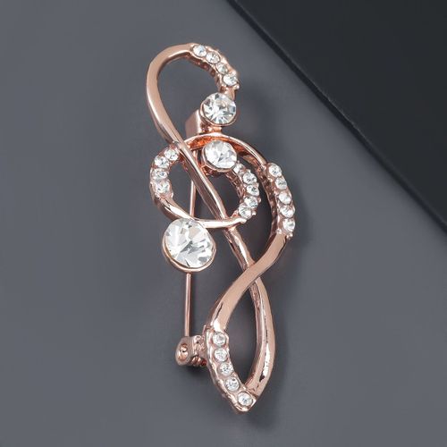 Broche En Métal Imitation Perle, Note Musicale, Pour Femmes, Élégante, Créative, Populaire, Accessoires De Bijoux