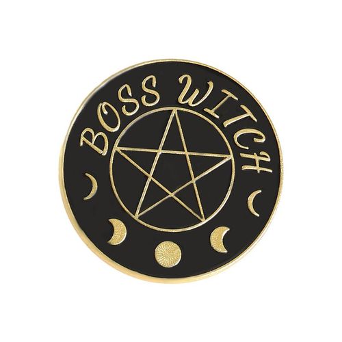 Broche En Métal Avec Lettre De Sorcière Pour Fille, Accessoire Créatif De Dessin Animé, Badge De Chaudron, De Fête D'halloween