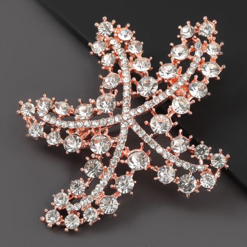 Broche En Métal Avec Strass Pour Femme, Accessoire De Bijoux, Étoile De Mer, Tendance, Créatif Et Populaire