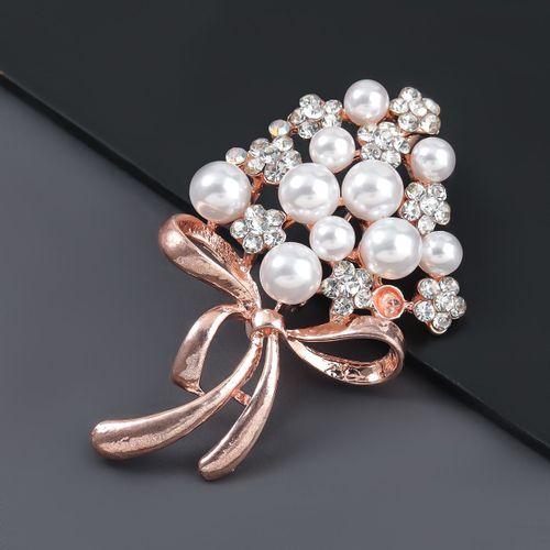 Broche En Métal Pour Femme, Imitation Perle, Fleur, Créative, Pop, Fête, Corsage, Accessoires, Bijoux