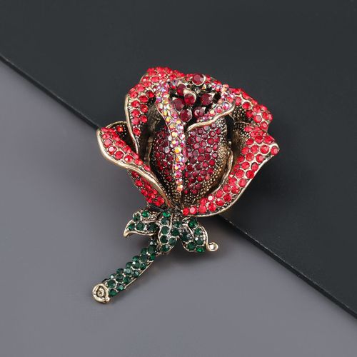 Broche En Forme De Rose Pour Femme, Jolie Broche En Métal Et Acrylique, Accessoire De Fête Populaire Pour Couple, Nouvelle Collection 2021
