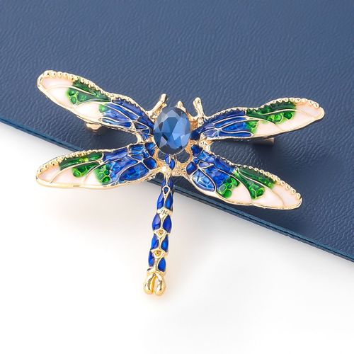 Broche Libellule En Métal Pour Fille, En Verre, Mignon, Animal, Badge Populaire, Accessoires De Fête