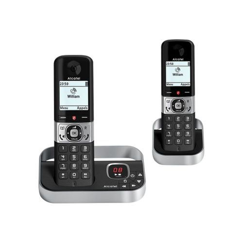 Alcatel F890 Voice Duo - Téléphone sans fil - système de répondeur avec ID d'appelant - (conférence) à trois capacité d'appel - noir + combiné supplémentaire