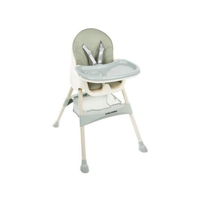 Chaise Haute Bébé Pliable Evolutive, Chaise Haute Enfant Réglable,  Nettoyage facile, Avec Roulettes, Vert