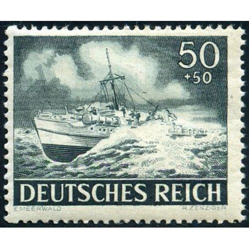 Allemagne, 3ème Reich 1943, Série Journée Des Héros, Très Beau Timbre Neuf** Luxe Yvert 759, Vedette Rapide, 50pf Vert Gris. -
