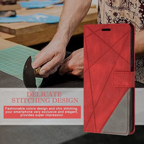 Etui Coque Pour Oppo Find X5 Pro, Protection Housse En Cuir Pu Portefeuille Livre Pour Oppo Find X5 Pro, Emplacements Cartes, Rouge