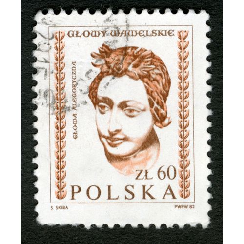 Timbre Oblitéré Polska, Glowa Alegoryczna, Glowy Wawelskie, Zl 60, Skiba, 1982