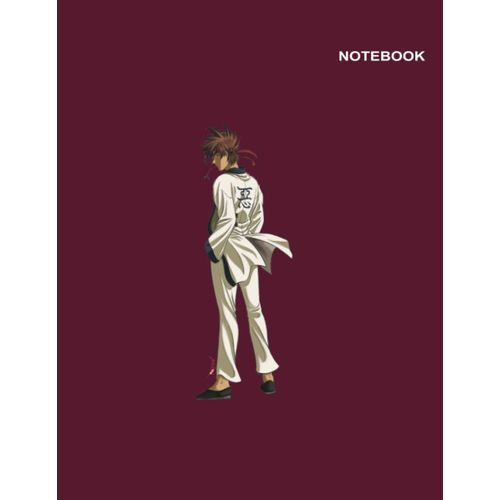 Rurouni Kenshin Wandering Samurai Mini Notebook For Girls: College Ruled Paper, 8.5" X 11" (Letter), 110 Pages, Sagara Sanosuke Rurouni Kenshin Wandering Samurai Pink Notebook Cover.