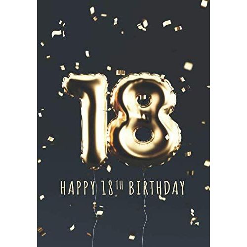 Happy 18th Birthday: Personalized Notebook With 100 Lined Pages - Black Edition