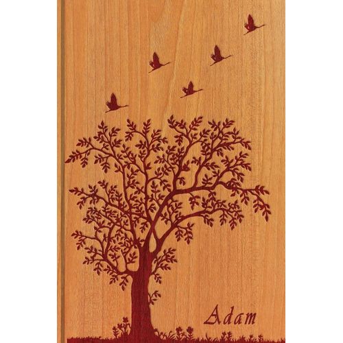 Adam: Personalized Name Engraved Wooden With Tree & Zen Embossed Inspired | College Lined Notebook Journal | Diary & Note Taking |Many Usage Handy Travel Size |Perfect Personal Touch Gift For Male Fri