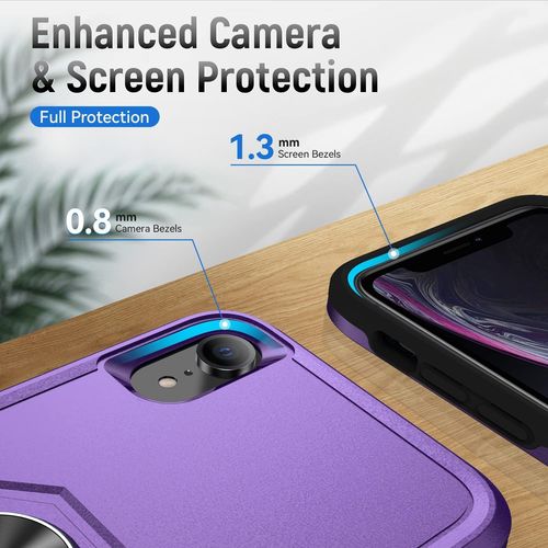Coque Pour Iphone Xr, Housse Armure Protection De Antichoc Anti-Rayures Coque Etui Pour Apple Iphone Xr 6.1 Pouces (Violet)