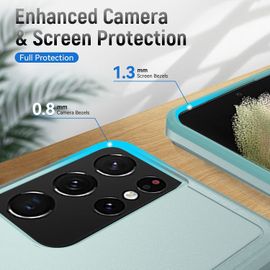 Coque Pour Galaxy S21 Ultra, Galaxy S21 Ultra 5g Housse Armure Protection De Antichoc Anti-Rayures Coque Etui Pour Samsung Galaxy S21 Ultra£¿Vert£©