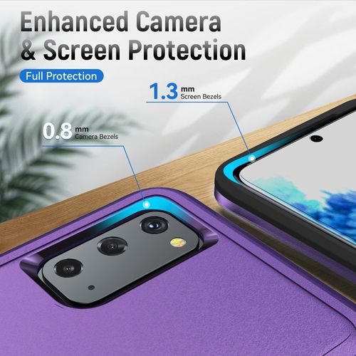 Coque Pour Galaxy S20,Galaxy S20 5g Housse Armure Protection De Antichoc Anti-Rayures Coque Etui Pour Samsung Galaxy S20 4g/S20 5g (Violet)