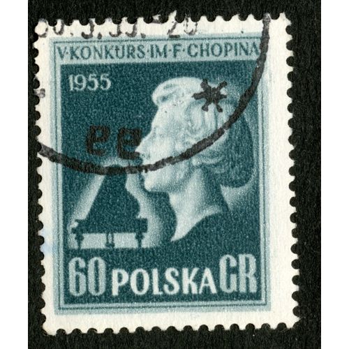 Timbre Oblitéré Polska, V Konkurs Im. F. Chopina, 1955, 60 Gr