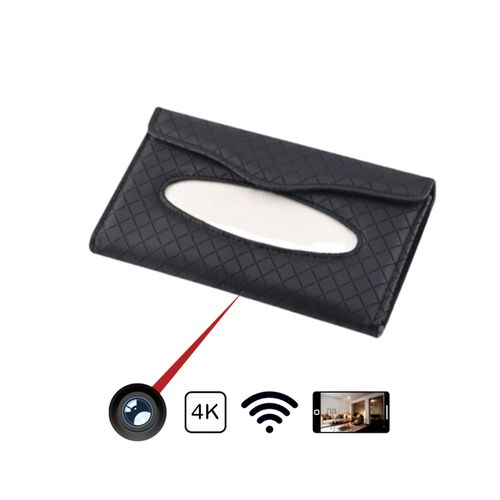 Boîte à Mouchoir - Caméra 4K Wifi pour pare-soleil de voiture avec détection de mouvement avec accès à distance depuis le téléphone