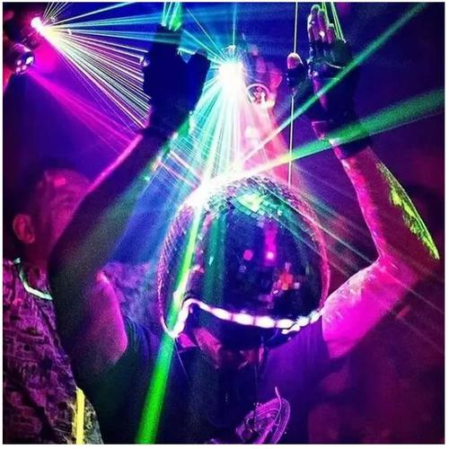 Casque disco avec visière rétractable et miroir pailleté - Pour bar, DJ,  club, fête : : Instruments de musique, scène et studio
