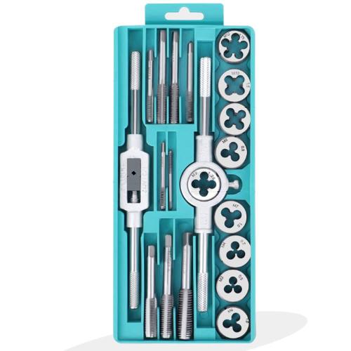 Tap and Die Set, 20 Pieces Metric Tapping Tool, Thread Screw Extractors, M3-M12 Steel, Threading Tools Wrench Screw Tools with Storage Case