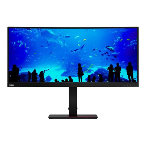 Lenovo ThinkVision T34w-20 - Écran LED - incurvé - 34" - 3440 x 1440 UWQHD - VA - 350 cd/m² - 3000:1 - 4 ms - HDMI, DisplayPort, USB-C - noir corbeau - pour ThinkPad P15 Gen 2 20YQ