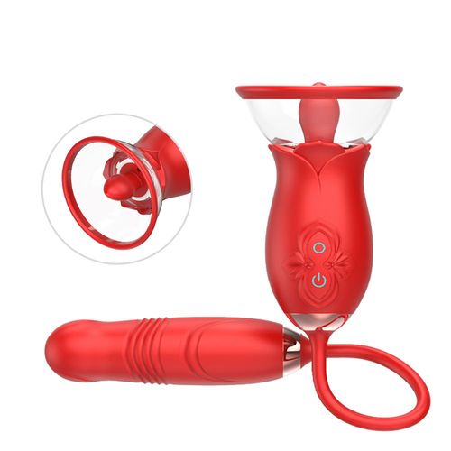 Rose  Vibromasseur Télescopique Pour Femme, Gode A Succion Pour Clitoris, Vagin, Point G, Massage De La Langue, Jouet Sexuel Vibrant Pour Adulte,Egg Vibrator