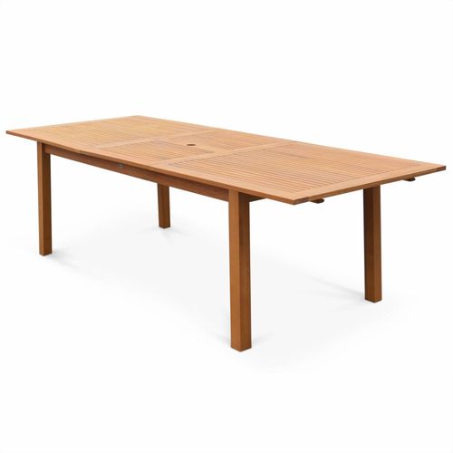 Table De Jardin En Bois 180-240 Cm - Almeria - Grande Table Rectangulaire Avec Rallonge Eucalyptus