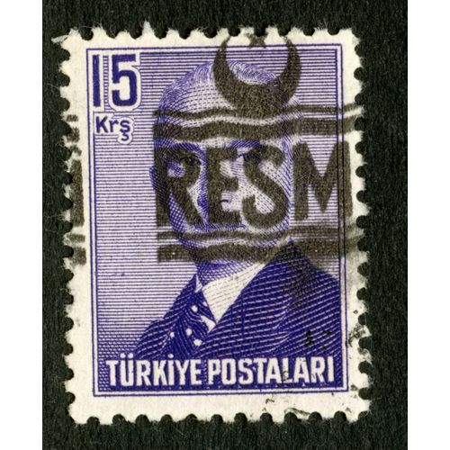 Timbre Oblitéré Turkiye Postalari, 15 Krs
