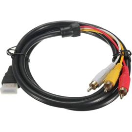 Hdmi Vers Rca Tv Câble Hdmi Mâle À 3 Rca Mâle Av Câble Vidéo Audio Convertisseur Convertisseur Adaptateur 1080p Câble Pour Hdtv Noir 5ft/1.5m Le Meilleur