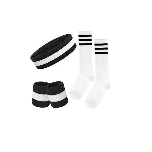 Attelle De Poignet À Rayures Solides,Ensemble De Chaussettes De Dehors,Absorbe La Sueur,Pour Sauna,Football,Bug Astique - Type 3sets Bk Wt
