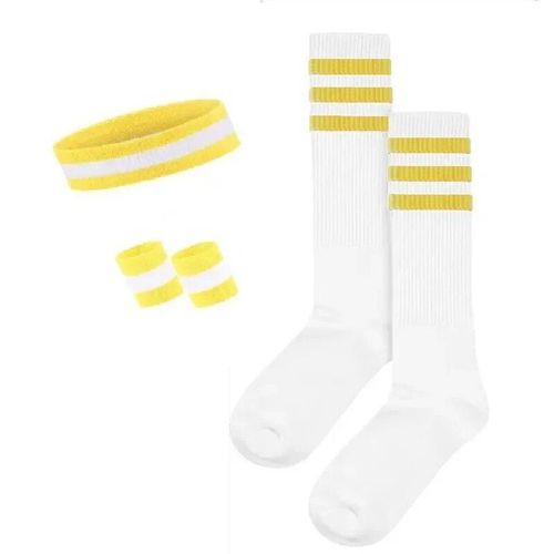 Attelle De Poignet À Rayures Solides,Ensemble De Chaussettes De Dehors,Absorbe La Sueur,Pour Sauna,Football,Bug Astique - Type 3sets Yl Wt