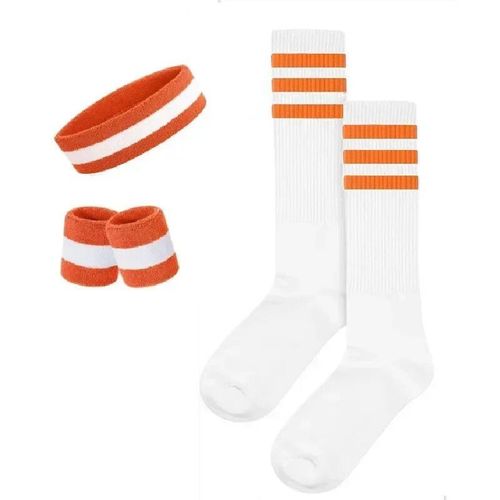 Attelle De Poignet À Rayures Solides,Ensemble De Chaussettes De Dehors,Absorbe La Sueur,Pour Sauna,Football,Bug Astique - Type 3sets Or Wt