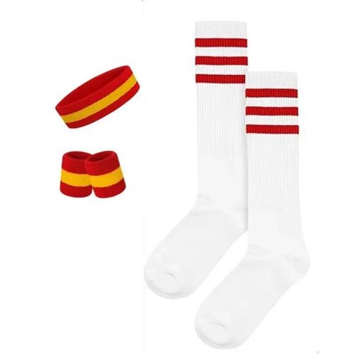 Attelle De Poignet À Rayures Solides,Ensemble De Chaussettes De Dehors,Absorbe La Sueur,Pour Sauna,Football,Bug Astique - Type 3sets Rd Yl Wt