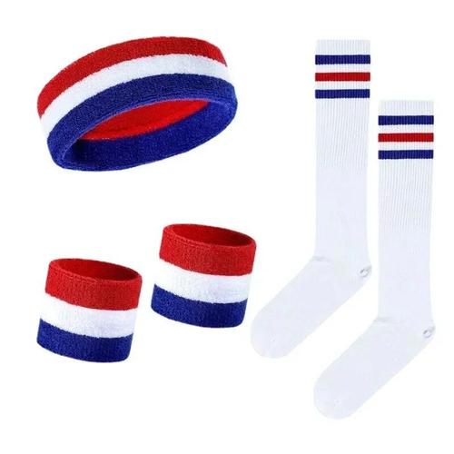 Attelle De Poignet À Rayures Solides,Ensemble De Chaussettes De Dehors,Absorbe La Sueur,Pour Sauna,Football,Bug Astique - Type 3sets Re Wt Be