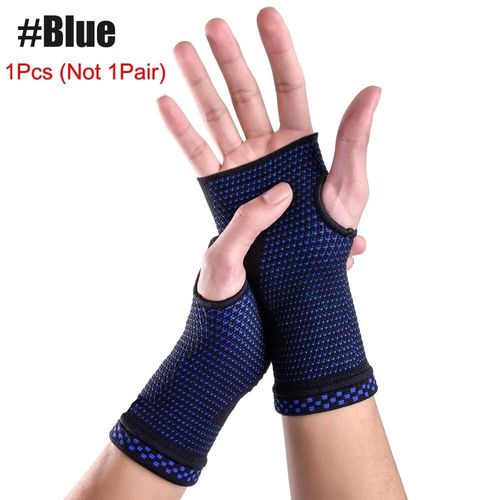 Manchons De Compression De Poignet Pour Tunnel Carpien,Support De Traitement Pour Femmes Et Hommes,Orthèse Absorbante La Sueur Respirante,1 Pièce - Type Blue-L