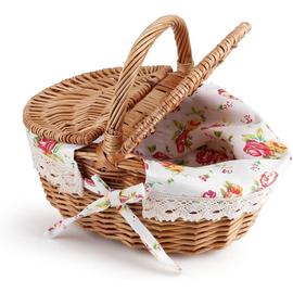 Panier de pique-nique et accessoires en tissu (14 pièces)