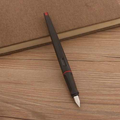 Stylo Plume En Plastique Avec Gros Clip,Stylos À Encre À Plume Courbée,Fournitures De Bureau,Papeterie,Corps Long,Noir,Rouge,2022mm,0.38mm,Nouvelle Mode,0.5 - Type Red Black-Ef Nib