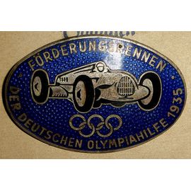 Insigne Allemand De Cours Automibile Pour Les Jeux Olympiques Du Berlin /Iii Reich.