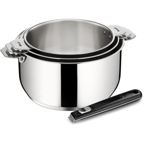 Batterie De Cuisine Lagostina Salvaspazio 4pcs Casseroles 16/18/20cm