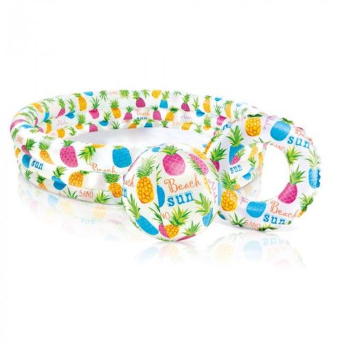 Piscine gonflable ronde poisson - L 132 x H 28 cm - Vinyle